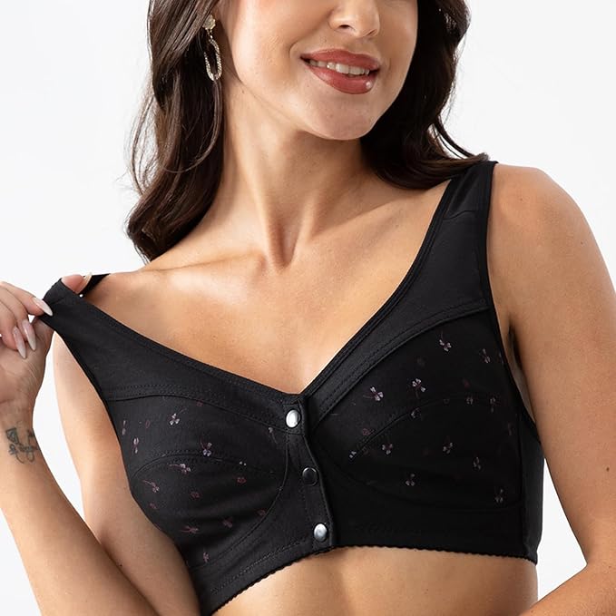 Buy 1 Get 2 FREE: Jersey Cotton Wireless Front-Button Bra!