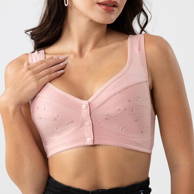 Buy 1 Get 2 FREE: Jersey Cotton Wireless Front-Button Bra!