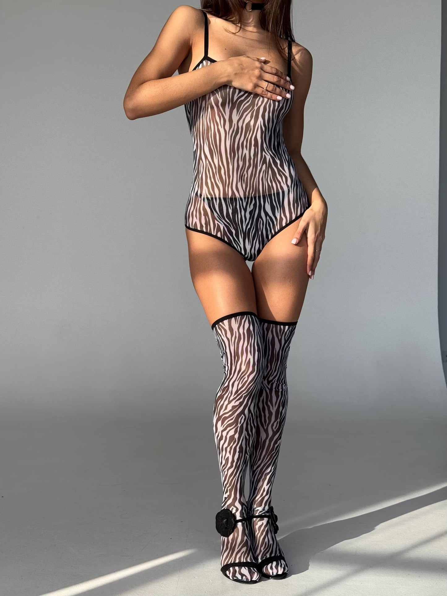 Stretchy See-Through Lingerie Bodysuit