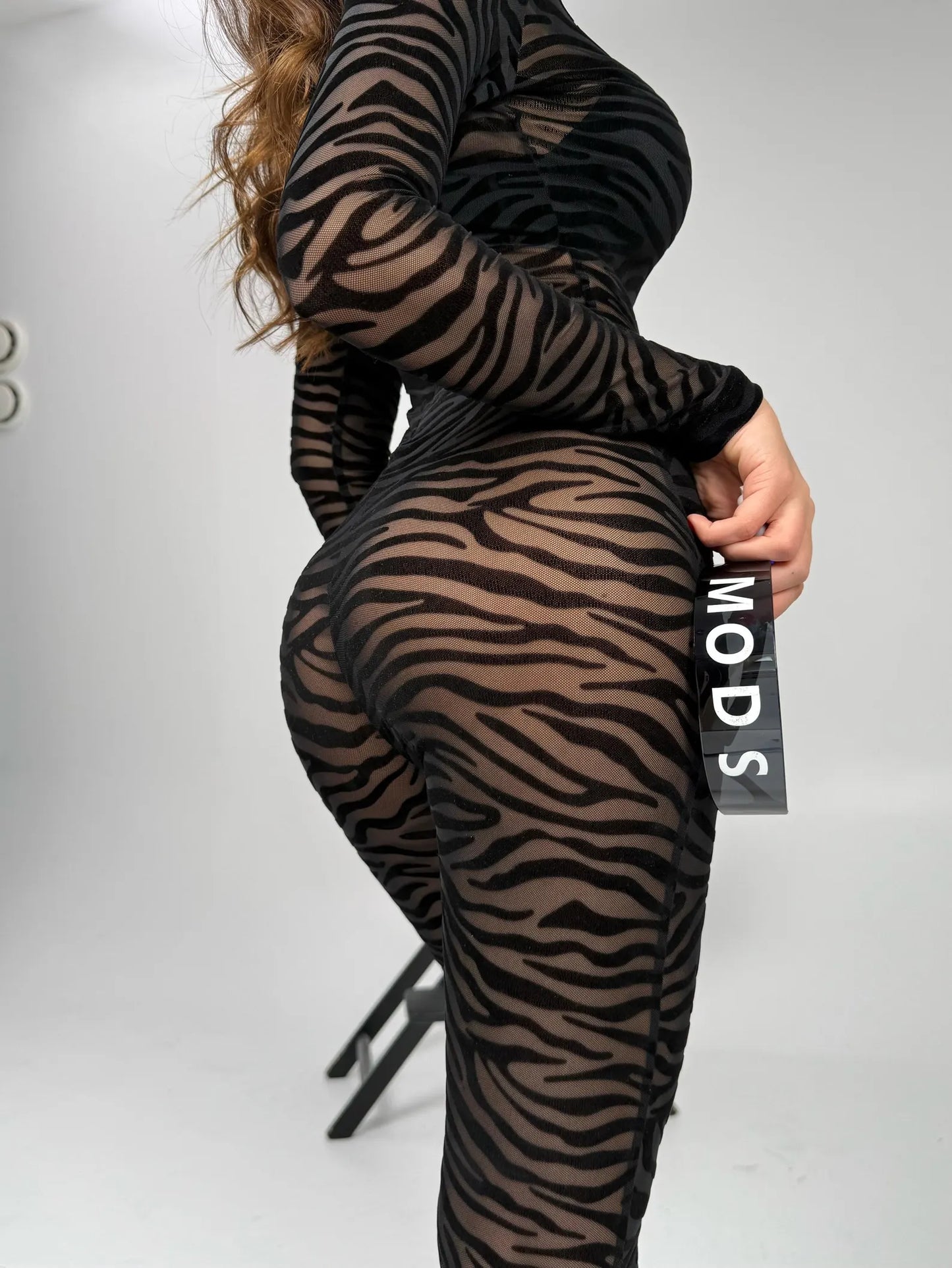 Made-to-Fit Black Velvet Bodysuit with Gloves