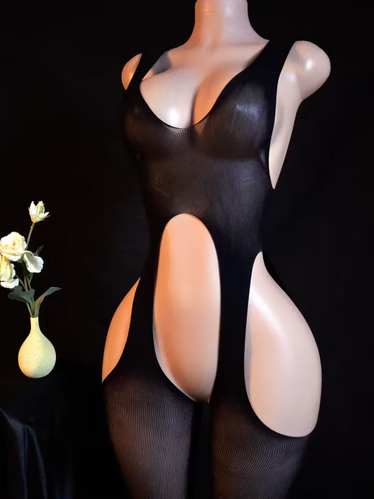 Semi-Sheer Crisscross Strap Bodysuit