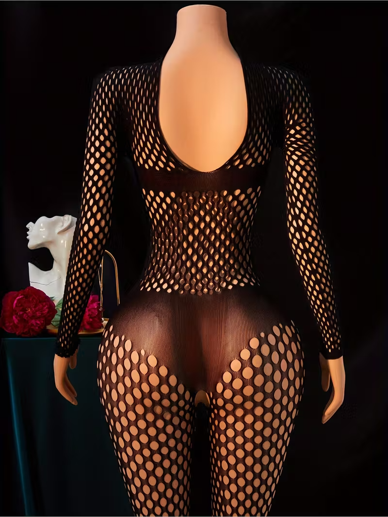 Plus Size Sheer High-Elasticity Bodysuit