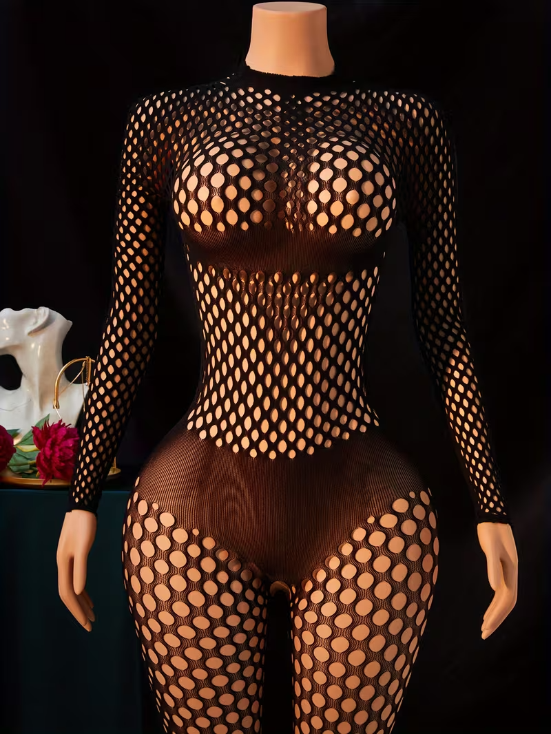 Plus Size Sheer High-Elasticity Bodysuit